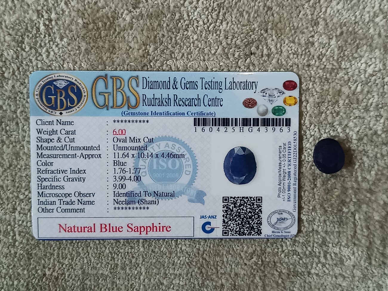 Blue Sapphire Gemstone